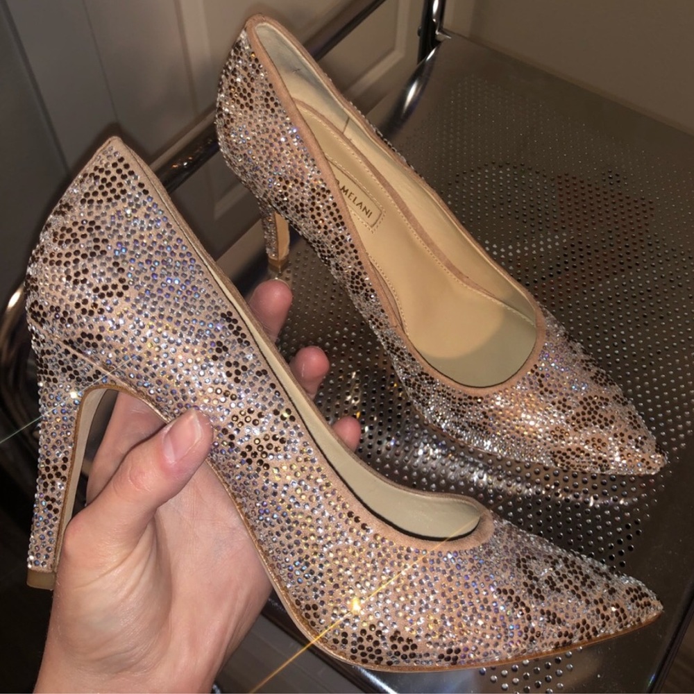 Antonio Melani sparkly animal print pointed heels